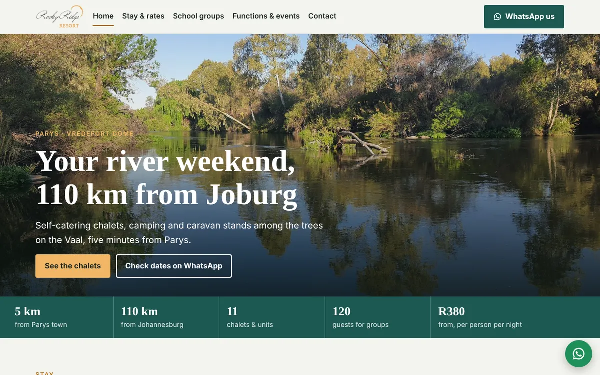 Rocky Ridge website, home page